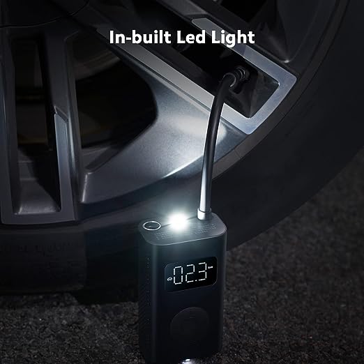 Xiaomi 150 PSI Portable Electric Tyre Air Pump for Car & Bike | Digital Display | 5 Air Fill Modes | LED Light |Type C(Black) Xiaomi 150 PSI Portable Electric Tyre Air Pump for Car & Bike | Digital Display | 5 Air Fill Modes | LED Light |Type C(Black)